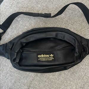 Adidas Black Belt Bag with Gold Logo